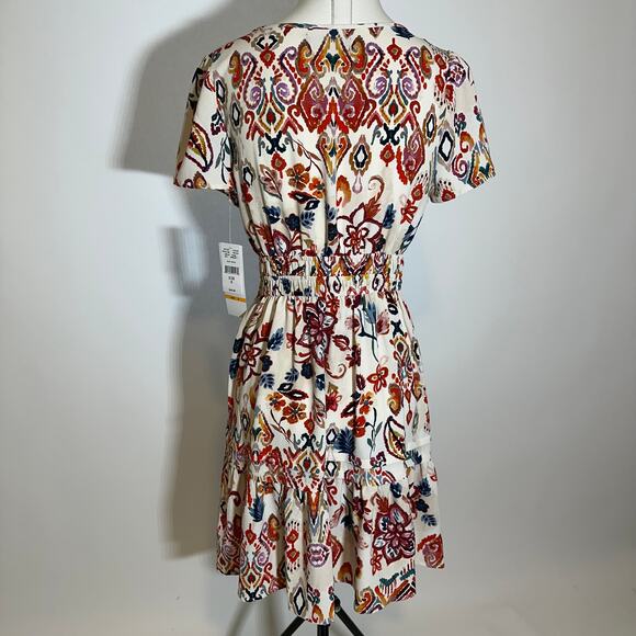 NWT Be By CHETTA B Multicolor Abstract Floral Dress Womens Size Small S Pockets - Picture 5 of 12